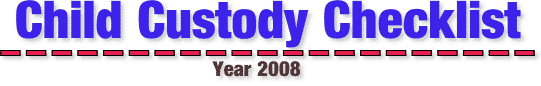 Child Custody Checklist