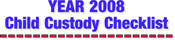 Child Custody Checklist